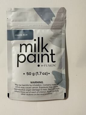 New Sealed Milk Paint By Fusion Powder In Coastal Blue 50 Grams Makes 80ml